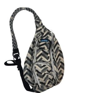 Kavu Black and Gray Chevron Backpack